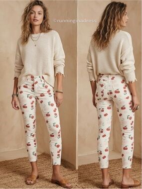 NWT Blank NYC Free People Cherry Coal The Bond Mid Rise Skinny Jeans In Cream 26